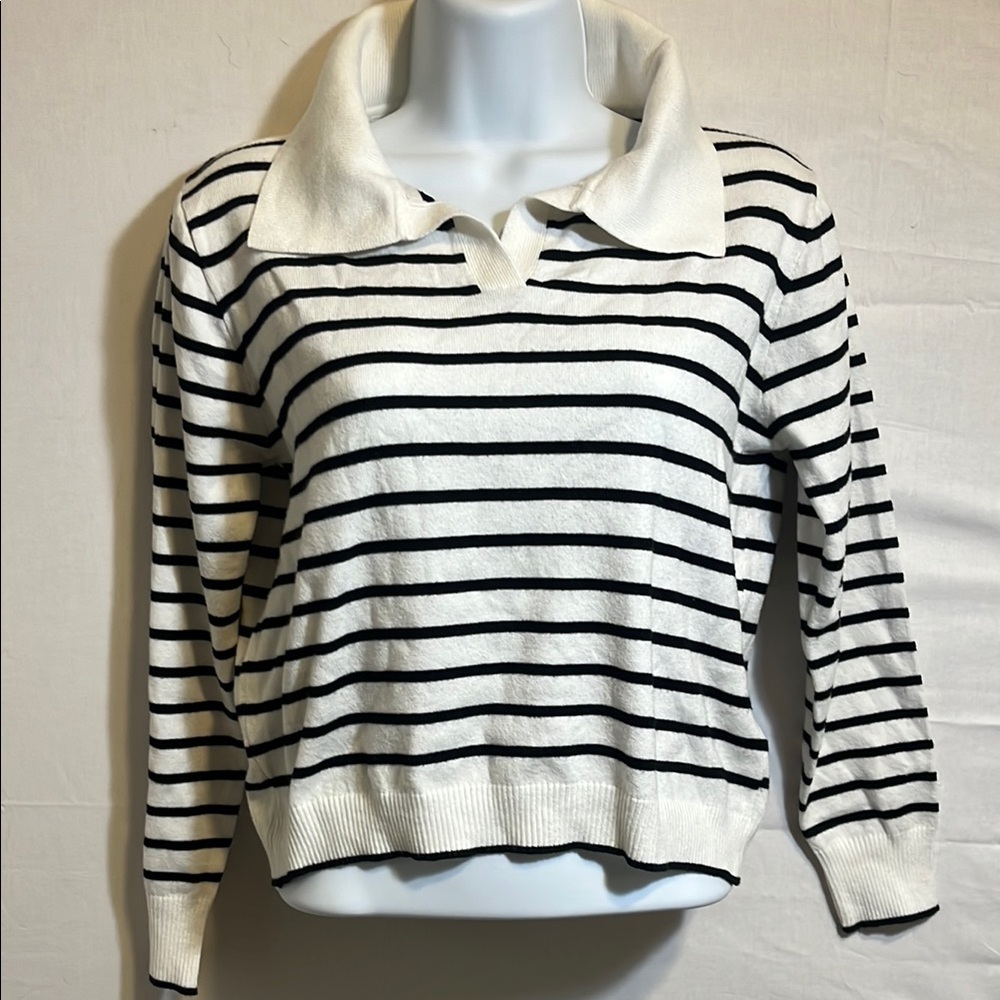 Black and White Striped Nautical Sweater